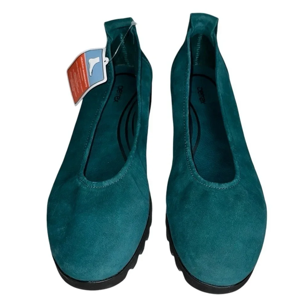 Aetrex‎ Brianna Ballet Flat Dark Teal Suede Shoe Women's Size 7.5